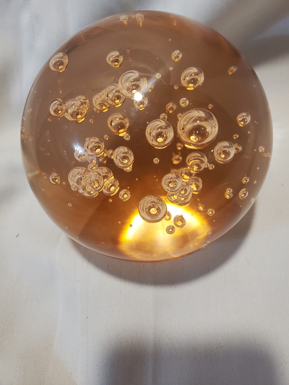 Vintage Magnum Freeform Bubble Art Glass Paperweight - 5"